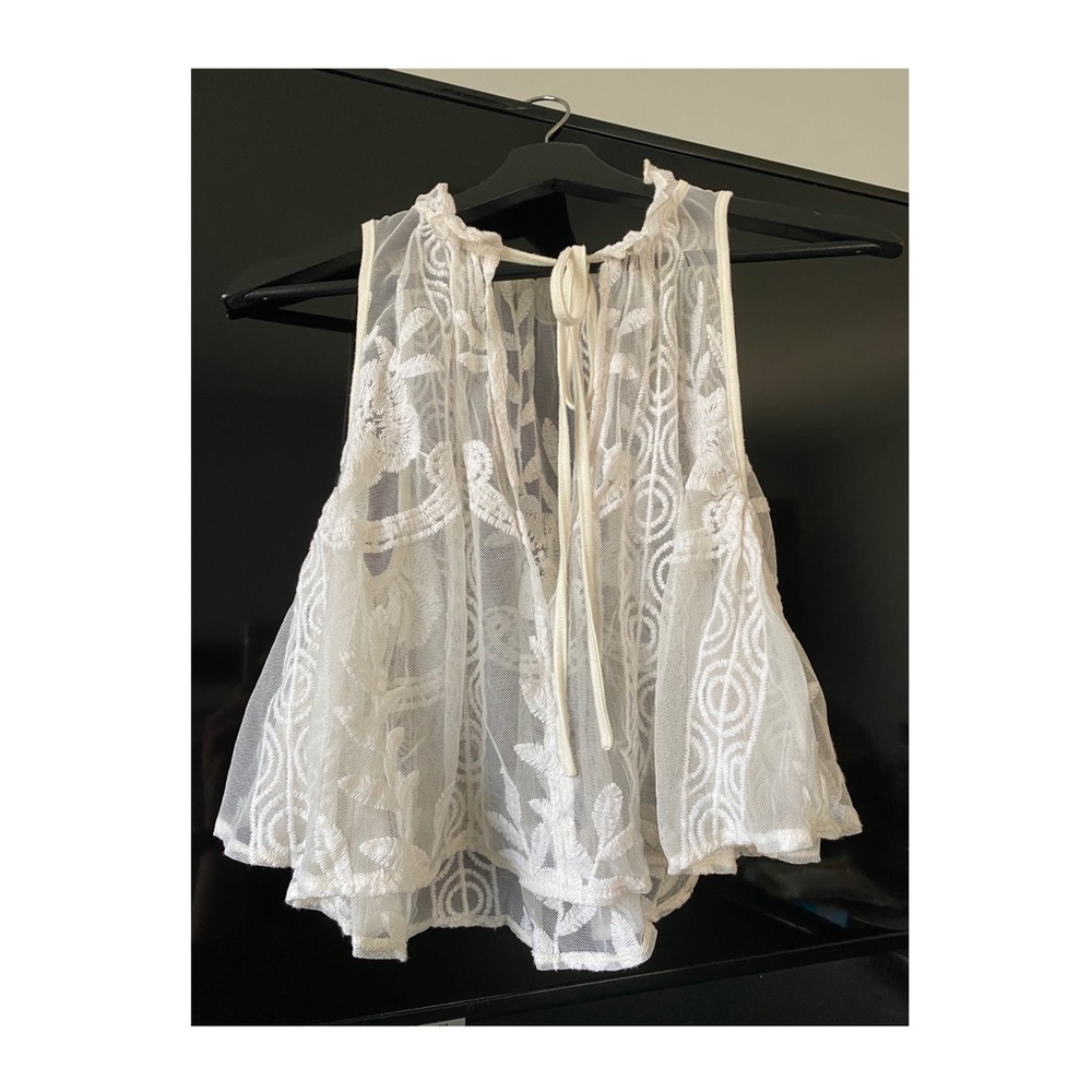 F21 See Through Top, Small, Off White